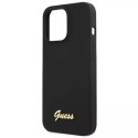 Guess Guess GUHMP13LLSLMGBK iPhone 13 Pro / 13 6,1" black/czarny hardcase Silicone Script Gold Logo