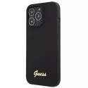Guess Guess GUHMP13LLSLMGBK iPhone 13 Pro / 13 6,1" black/czarny hardcase Silicone Script Gold Logo