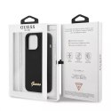 Guess Guess GUHMP13LLSLMGBK iPhone 13 Pro / 13 6,1" black/czarny hardcase Silicone Script Gold Logo