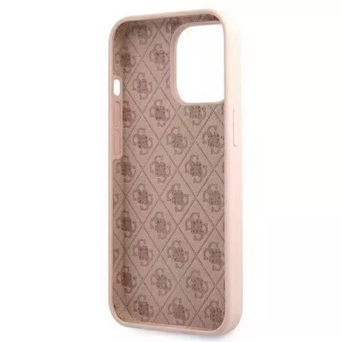 Guess Guess GUHMP13LLSLMGLP iPhone 13 Pro / 13 6,1" jasnoróżowy/light pink hardcase Silicone Script Gold Logo Magsafe Guess Guess GUHMP13LLSLMGLP iPhone 13 Pro / 13 6,1" jasnoróżowy/light pink hardcase Silicone Script Gold Logo Magsafe