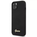 Guess Guess GUHMP13MLSLMGBK iPhone 13 6,1" black/czarny hardcase Silicone Script Gold Logo