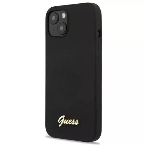 Guess Guess GUHMP13MLSLMGBK iPhone 13 6,1" black/czarny hardcase Silicone Script Gold Logo Guess Guess GUHMP13MLSLMGBK iPhone 13 6,1" black/czarny hardcase Silicone Script Gold Logo