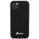 Guess Guess GUHMP13MLSLMGBK iPhone 13 6,1" black/czarny hardcase Silicone Script Gold Logo