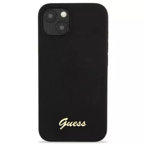Guess Guess GUHMP13MLSLMGBK iPhone 13 6,1" black/czarny hardcase Silicone Script Gold Logo Guess Guess GUHMP13MLSLMGBK iPhone 13 6,1" black/czarny hardcase Silicone Script Gold Logo