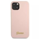 Guess Guess GUHMP13MLSLMGLP iPhone 13 6,1" jasnoróżowy/light pink hardcase Silicone Script Gold Logo Magsafe