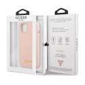 Guess Guess GUHMP13MLSLMGLP iPhone 13 6,1" jasnoróżowy/light pink hardcase Silicone Script Gold Logo Magsafe