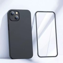 Joyroom Joyroom 360 Full Case etui pokrowiec do iPhone 13 obudowa na tył i przód + szkło hartowane czarny (JR-BP927 black)