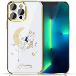 Kingxbar Kingxbar Moon Series luksusowe etui z Kryształami Swarovskiego na iPhone 13 Pro złoty (Flower)