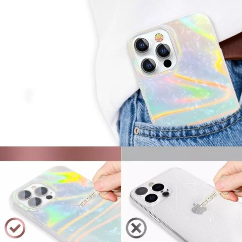 Kingxbar Kingxbar Shell Series luksusowe eleganckie etui na iPhone 13 Pro perłowy-niebieski Kingxbar Kingxbar Shell Series luksusowe eleganckie etui na iPhone 13 Pro perłowy-niebieski