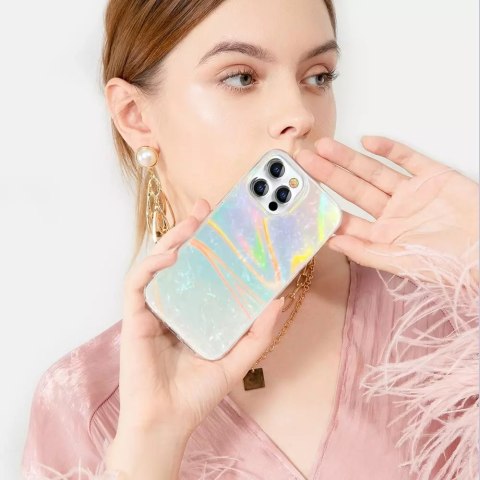 Kingxbar Kingxbar Shell Series luksusowe eleganckie etui na iPhone 13 Pro perłowy-niebieski Kingxbar Kingxbar Shell Series luksusowe eleganckie etui na iPhone 13 Pro perłowy-niebieski
