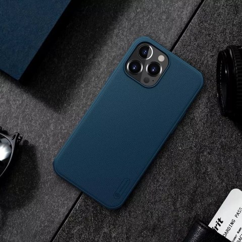 Nillkin Nillkin Super Frosted Shield wzmocnione etui pokrowiec + podstawka iPhone 13 Pro Max niebieski Nillkin Nillkin Super Frosted Shield wzmocnione etui pokrowiec + podstawka iPhone 13 Pro Max niebieski