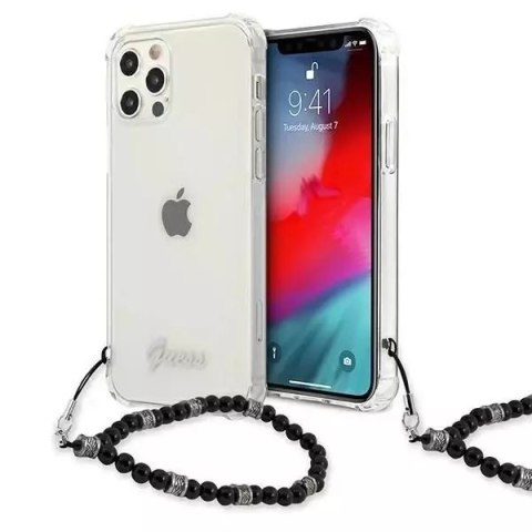 Guess Guess GUHCP12MKPSBK iPhone 12/12 Pro 6,1" Transparent hardcase Black Pearl Guess Guess GUHCP12MKPSBK iPhone 12/12 Pro 6,1" Transparent hardcase Black Pearl