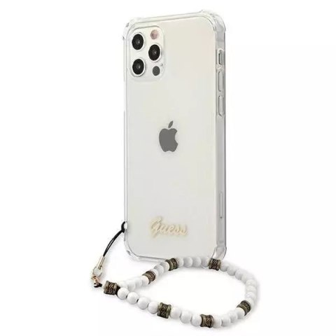 Guess Guess GUHCP12MKPSWH iPhone 12/12 Pro 6,1" Transparent hardcase White Pearl Guess Guess GUHCP12MKPSWH iPhone 12/12 Pro 6,1" Transparent hardcase White Pearl