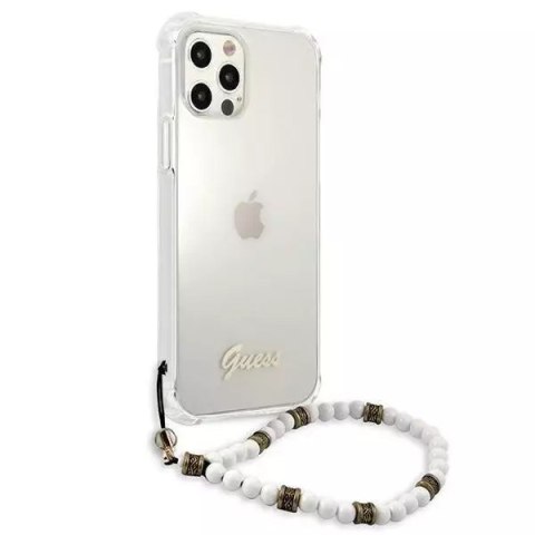 Guess Guess GUHCP12MKPSWH iPhone 12/12 Pro 6,1" Transparent hardcase White Pearl Guess Guess GUHCP12MKPSWH iPhone 12/12 Pro 6,1" Transparent hardcase White Pearl