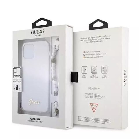 Guess Guess GUHCP12MKPSWH iPhone 12/12 Pro 6,1" Transparent hardcase White Pearl Guess Guess GUHCP12MKPSWH iPhone 12/12 Pro 6,1" Transparent hardcase White Pearl