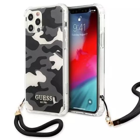 Guess Guess GUHCP12MKSARBK iPhone 12/12 Pro 6,1" czarny/black hardcase Camo Collection Guess Guess GUHCP12MKSARBK iPhone 12/12 Pro 6,1" czarny/black hardcase Camo Collection