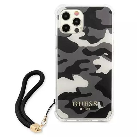 Guess Guess GUHCP12MKSARBK iPhone 12/12 Pro 6,1" czarny/black hardcase Camo Collection Guess Guess GUHCP12MKSARBK iPhone 12/12 Pro 6,1" czarny/black hardcase Camo Collection