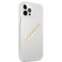 Guess Guess GUHCP12MKTRSVGO iPhone 12/12 Pro 6,1" Transparent hardcase Vintage Script Gold