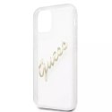 Guess Guess GUHCP12MKTRSVGO iPhone 12/12 Pro 6,1" Transparent hardcase Vintage Script Gold