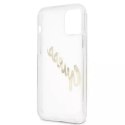 Guess Guess GUHCP12MKTRSVGO iPhone 12/12 Pro 6,1" Transparent hardcase Vintage Script Gold