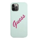 Guess Guess GUHCP12MLSVSBF iPhone 12/12 Pro 6,1" niebieski fuksja/blue fuschia hardcase Silicone Vintage