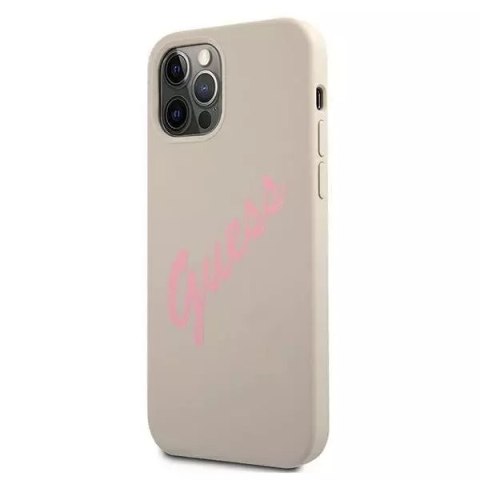 Guess Guess GUHCP12MLSVSGP iPhone 12/12 Pro 6,1" szaro różowy/grey pink hardcase Silicone Vintage Guess Guess GUHCP12MLSVSGP iPhone 12/12 Pro 6,1" szaro różowy/grey pink hardcase Silicone Vintage