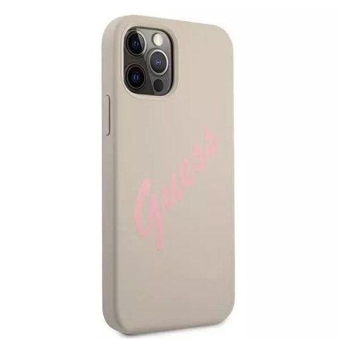 Guess Guess GUHCP12MLSVSGP iPhone 12/12 Pro 6,1" szaro różowy/grey pink hardcase Silicone Vintage Guess Guess GUHCP12MLSVSGP iPhone 12/12 Pro 6,1" szaro różowy/grey pink hardcase Silicone Vintage