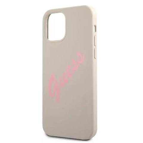 Guess Guess GUHCP12MLSVSGP iPhone 12/12 Pro 6,1" szaro różowy/grey pink hardcase Silicone Vintage Guess Guess GUHCP12MLSVSGP iPhone 12/12 Pro 6,1" szaro różowy/grey pink hardcase Silicone Vintage