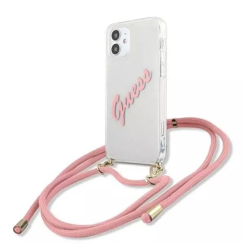 Guess Guess GUHCP12SCRTVSPI iPhone 12 mini 5,4" różowy/pink hardcase Script Vintage Guess Guess GUHCP12SCRTVSPI iPhone 12 mini 5,4" różowy/pink hardcase Script Vintage