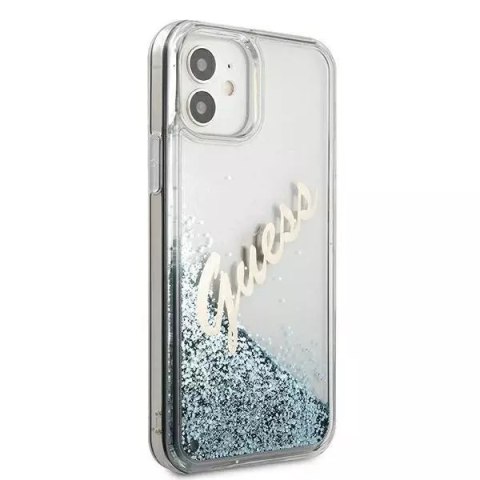 Guess Guess GUHCP12SGLVSBL iPhone 12 mini 5,4" niebieski/blue hardcase Glitter Vintage Script Guess Guess GUHCP12SGLVSBL iPhone 12 mini 5,4" niebieski/blue hardcase Glitter Vintage Script