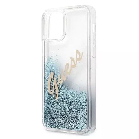 Guess Guess GUHCP12SGLVSBL iPhone 12 mini 5,4" niebieski/blue hardcase Glitter Vintage Script Guess Guess GUHCP12SGLVSBL iPhone 12 mini 5,4" niebieski/blue hardcase Glitter Vintage Script