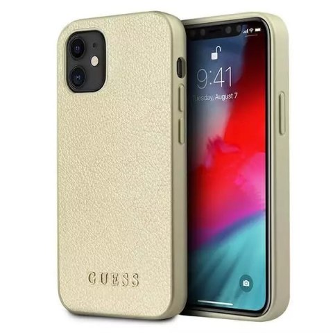 Guess Guess GUHCP12SIGLGO iPhone 12 mini 5,4" złoty/gold hardcase Iridescent Guess Guess GUHCP12SIGLGO iPhone 12 mini 5,4" złoty/gold hardcase Iridescent