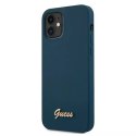 Guess Guess GUHCP12SLSLMGBL iPhone 12 mini 5,4" niebieski/blue hardcase Metal Logo Script