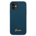 Guess Guess GUHCP12SLSLMGBL iPhone 12 mini 5,4" niebieski/blue hardcase Metal Logo Script