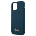 Guess Guess GUHCP12SLSLMGBL iPhone 12 mini 5,4" niebieski/blue hardcase Metal Logo Script
