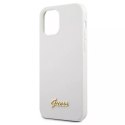 Guess Guess GUHCP12SLSLMGWH iPhone 12 mini 5,4" biały/white hardcase Metal Logo Script