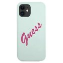 Guess Guess GUHCP12SLSVSBF iPhone 12 mini 5,4" niebieski fuksja/blue fuschia hardcase Silicone Vintage