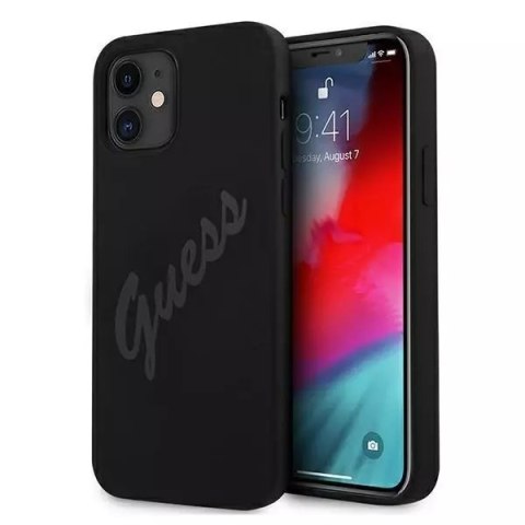 Guess Guess GUHCP12SLSVSBK iPhone 12 mini 5,4" czarny/black hardcase Script Vintage Guess Guess GUHCP12SLSVSBK iPhone 12 mini 5,4" czarny/black hardcase Script Vintage