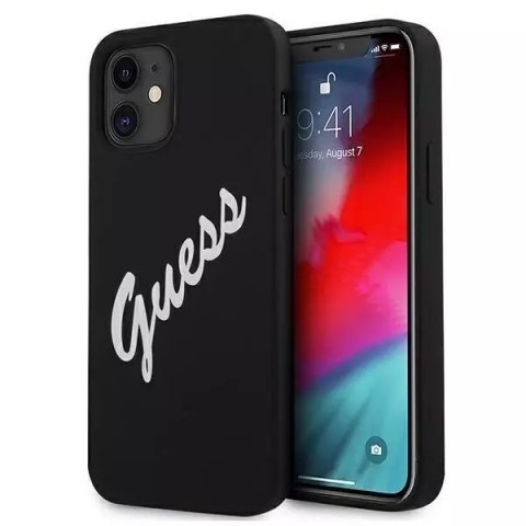 Guess Guess GUHCP12SLSVSBW iPhone 12 mini 5,4" czarno biały/black white hardcase Silicone Vintage Guess Guess GUHCP12SLSVSBW iPhone 12 mini 5,4" czarno biały/black white hardcase Silicone Vintage