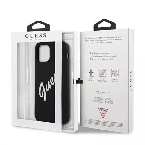 Guess Guess GUHCP12SLSVSBW iPhone 12 mini 5,4" czarno biały/black white hardcase Silicone Vintage Guess Guess GUHCP12SLSVSBW iPhone 12 mini 5,4" czarno biały/black white hardcase Silicone Vintage