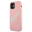 Guess Guess GUHCP12SLSVSPG iPhone 12 mini 5,4" różowo zielony/green pink hardcase Silicone Vintage