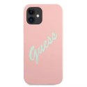 Guess Guess GUHCP12SLSVSPG iPhone 12 mini 5,4" różowo zielony/green pink hardcase Silicone Vintage