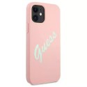 Guess Guess GUHCP12SLSVSPG iPhone 12 mini 5,4" różowo zielony/green pink hardcase Silicone Vintage