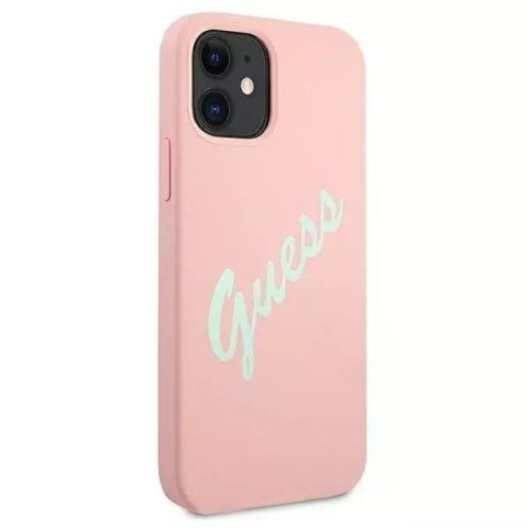 Guess Guess GUHCP12SLSVSPG iPhone 12 mini 5,4" różowo zielony/green pink hardcase Silicone Vintage Guess Guess GUHCP12SLSVSPG iPhone 12 mini 5,4" różowo zielony/green pink hardcase Silicone Vintage