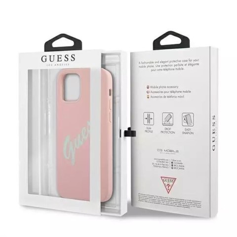 Guess Guess GUHCP12SLSVSPG iPhone 12 mini 5,4" różowo zielony/green pink hardcase Silicone Vintage Guess Guess GUHCP12SLSVSPG iPhone 12 mini 5,4" różowo zielony/green pink hardcase Silicone Vintage