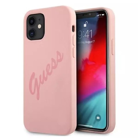 Guess Guess GUHCP12SLSVSPI iPhone 12 mini 5,4" różowy/pink hardcase Script Vintage