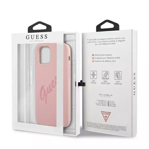 Guess Guess GUHCP12SLSVSPI iPhone 12 mini 5,4" różowy/pink hardcase Script Vintage Guess Guess GUHCP12SLSVSPI iPhone 12 mini 5,4" różowy/pink hardcase Script Vintage