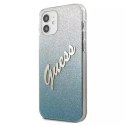 Guess Guess GUHCP12SPCUGLSBL iPhone 12 mini 5,4" niebieski/blue hardcase Glitter Gradient Script