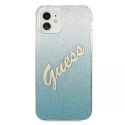 Guess Guess GUHCP12SPCUGLSBL iPhone 12 mini 5,4" niebieski/blue hardcase Glitter Gradient Script