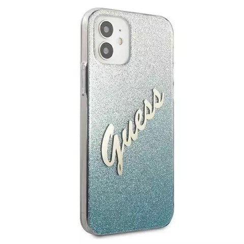 Guess Guess GUHCP12SPCUGLSBL iPhone 12 mini 5,4" niebieski/blue hardcase Glitter Gradient Script Guess Guess GUHCP12SPCUGLSBL iPhone 12 mini 5,4" niebieski/blue hardcase Glitter Gradient Script